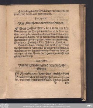 Zum zehenden. Von Adiaphoris oder Mitteldingen.