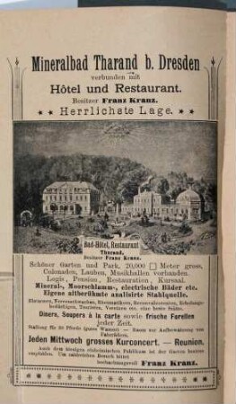 Abbildung des Bades mit Nebengebäude (Kaltwasser-Heilanstalt) in Tharandt