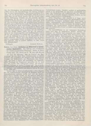 693-695 [Rezension] Scholz, Heinrich, Christentum und Wissenschaft in Schleiermachers Glaubenslehre