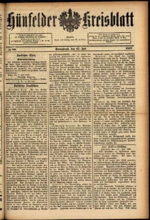 Ausgabe vom Samstag, den 17. Juli 1897.