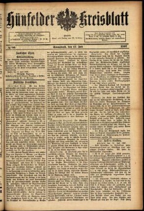 Ausgabe vom Samstag, den 17. Juli 1897.