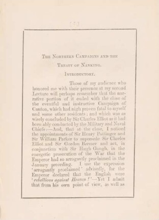 The Northern campaigns and the treaty of Nanking
