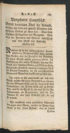 Vierzehntes Hauptstück. Betrift denjenigen Theil der Andacht, welcher mit dem auf gewisse Stunden festgesetzten Gebete ...