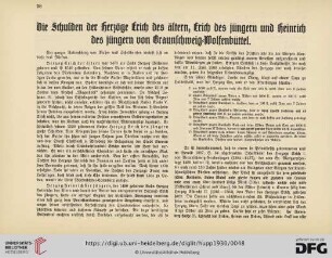 Die Schulden der Herzöge Erich des ältren, Erich des jüngern und Heinrich des jüngern von Braunschweig-Wolfenbüttel