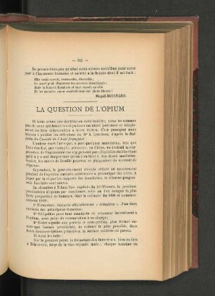 La Question de l'Opium.