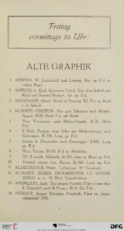 Alte Graphik (Nr. 1-312)