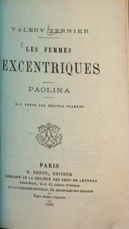 Les femmes excentriques : Paolina. Eau forte par Léopold Flameng