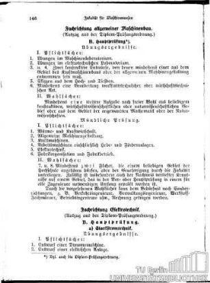 Maschinenwesen Fachrichtung für allgemeinen Maschinenbau, Elektrotechnik, Schiffbau, Schiffsmaschinenbau und Luftfahrzeugbau