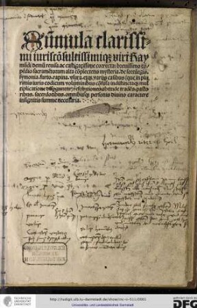 Summula sacramentorum Raymundi de Pennaforte metrificata