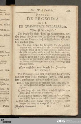 Cap. I. De Quantitate Syllabarum