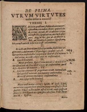 De Prima. Utrum Virtutes nobis insint a natura?