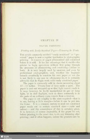 Chapter IV Silver Printing