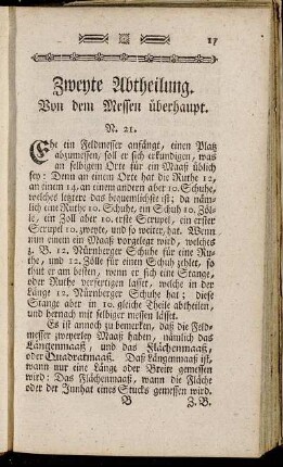 Zweyte Abtheilung. Von dem Messen überhaupt.