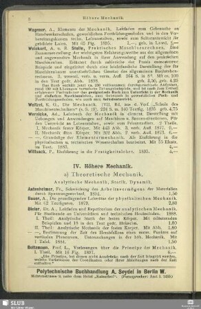 IV. Höhere Mechanik