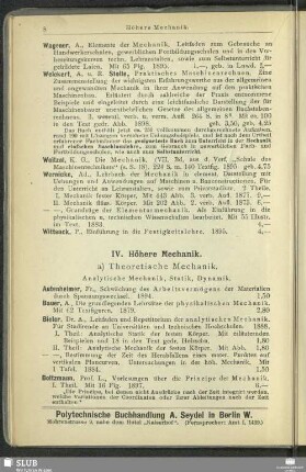 IV. Höhere Mechanik