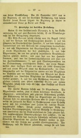 VI. Grundzüge der badischen Verfassung