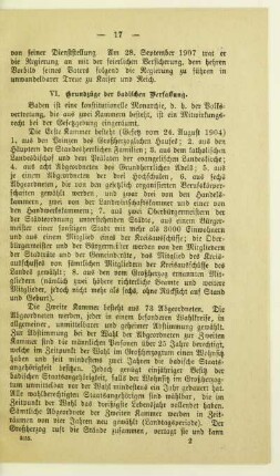 VI. Grundzüge der badischen Verfassung