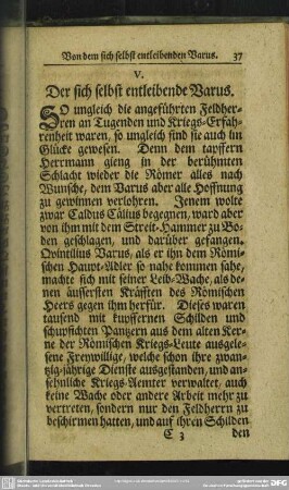 V. Der sich selbst entleibende Varus
