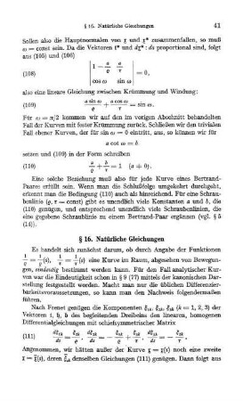 § 16. Natürliche Gleichungen