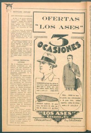 Noticias varias : Don Francisco González [y] Centro Provincial Lucense