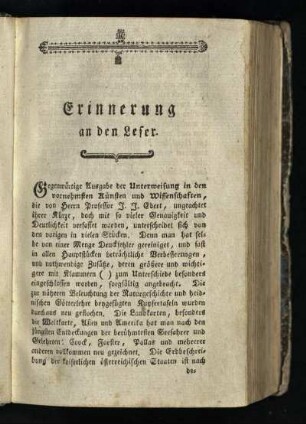 Erinnerung an den Leser