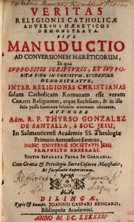 Veritas religionis catholicae adversus haereticos demonstrata
