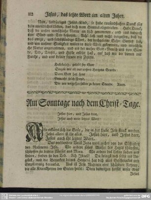 Am Sonntage nach dem Christ-Tage