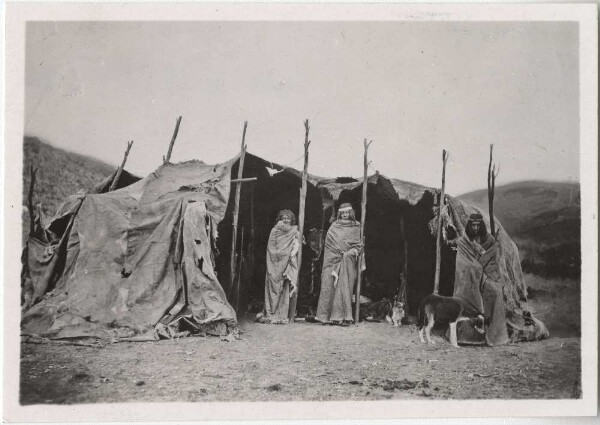 Patagonians in front of their tent