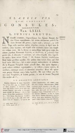 Classis VII, quae continet Consules
