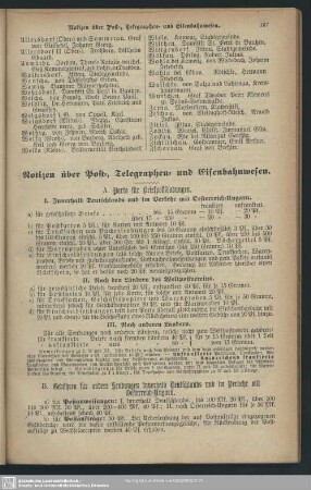 Notizen über Post-, Telegraphen- und Eisenbahnwesen