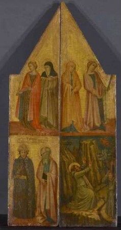 Zwei Seitenflügel eines spitzgiebeligen Triptychons