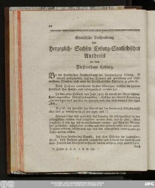 Statistische Beschreibung des Herzoglich-Sachsen Coburg-Saalfeldischen Antheils an dem Fürstenthum Coburg.