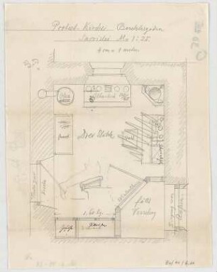 Thiersch, August ; Berchtesgaden (Bayern); Ev. Pfarrkirche - Sakristei (Grundriss)