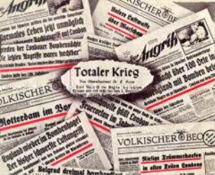 Reich bebilderte Abwurf-Flugschrift der Alliierten zu den Folgen des "totalen Krieges" für Deutschland