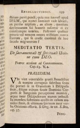 299-310, Meditatio Tertia.