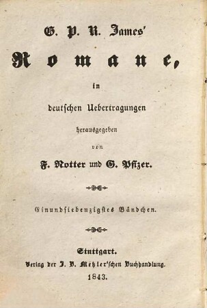 G. P. R. James' Romane, 71. Corse de Leon oder der Räuber ; 1
