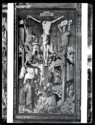 Stiftskirche; Hochaltar, Kreuzigung von Jörg Ratgeb