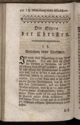 I. §. Abtheilung dieses Werchens.