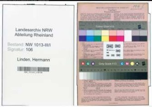 Entnazifizierung Hermann Linden , geb. 07.06.1902 (Kaufmaennischer Angestellter)