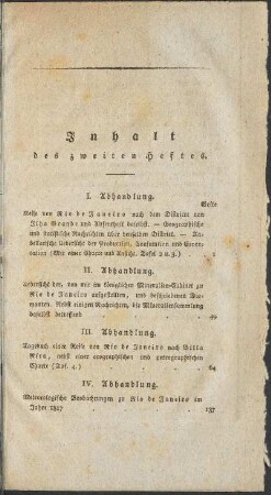 Inhalt des zweiten Heftes