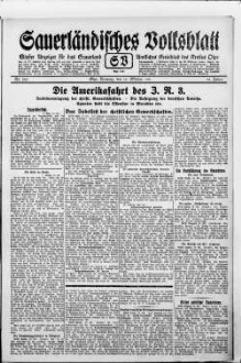 Sauerländisches Volksblatt : aeltester Anzeiger des Sauerlandes : ueber 100 Jahre Heimat- und Kreisblatt im Kreise Olpe : Tageszeitung für Politik, Unterhaltung und Belehrung