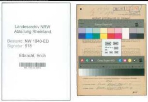 Entnazifizierung Erich Elbracht , geb. 19.12.1900 (Lehrer)