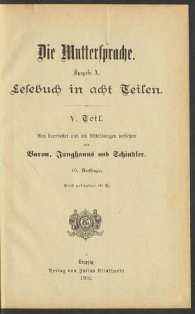 Teil 5 = 5. Schuljahr, [Schülerband]: [Teil 5 = 5. Schuljahr, [Schülerband]]