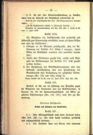 Dritter Abschnitt. Rechte und Pflichten des Vorstandes.