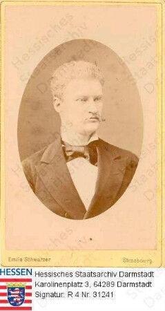 Carrière, Justus, Prof. Dr.phil. (1854-1893) / Porträt als Privatdozent in Straßburg, Brustbild in Medaillon, linksblickend