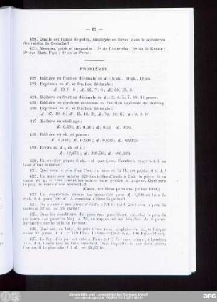 Problèmes.