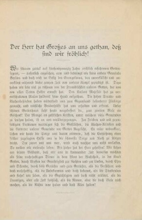 Der Herr hat Großes an uns gethan, des sind wir fröhlich!