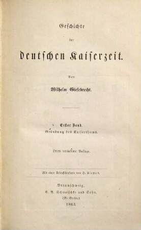 Geschichte der deutschen Kaiserzeit, 1. Gründung des Kaiserthums