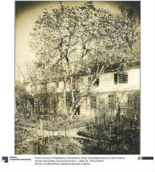 Philadelphia, Germantown, 6026, Germantown Avenue, Wyck Historic House and Garden, Hausansicht mit Garten (Hinteransicht)