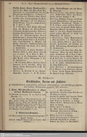 III.Abschnitt. Gesellschaften, Vereine und Anstalten